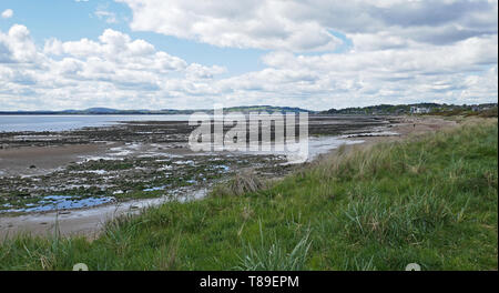 Vue de Broughty Ferry & Dundee chemin côtier de Monifieth Banque D'Images