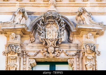 Italie, Sicile, Scicli, UNESCO World Heritage site, Palazzo Fava Banque D'Images