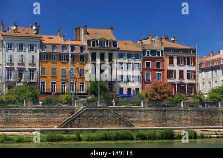 France, saone et loire, Macon, la Saône, la vieille ville, et le quai Lamartine Banque D'Images