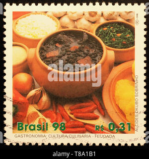 Feijoada, un plat typiquement brésilien sur timbre-poste Banque D'Images