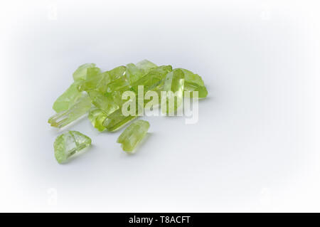 Quartz vert pépites long Banque D'Images