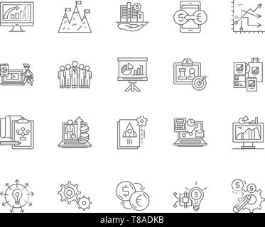 Les systèmes d'icônes de ligne, signes, vector set, contours concept illustration Illustration de Vecteur