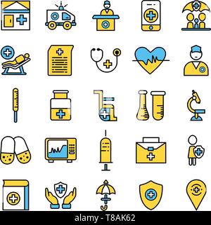 Medical icon set. Les icônes des services médicaux vecteur vecteur- Illustration de Vecteur