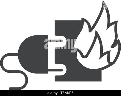 L'icône feu électrique vecteur symbole chanter. Illustration de Vecteur