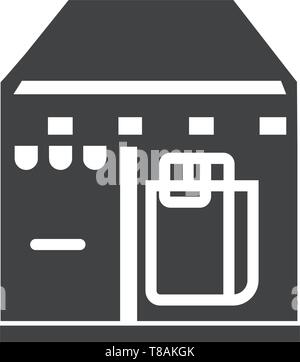Shop ou l'icône parfaite du marché. vecteur boutique avec panier icône parfaite illustration vecteur- Illustration de Vecteur