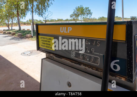 L'essence sans plomb de la pompe à essence de PDT en Australie affichage analogique Banque D'Images