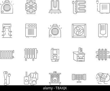 Icônes de ligne de CVC, signes, vector set, contours concept illustration Illustration de Vecteur