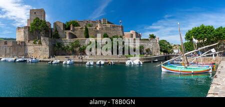 France, Pyrénées Orientales, Collioure, Château Royal Banque D'Images