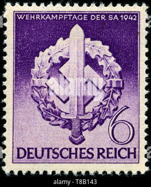 Timbre-poste de l'allemand dans le domaine de combat militaire jours de la Sturmabteilung (SA) série émise en 1942 Banque D'Images