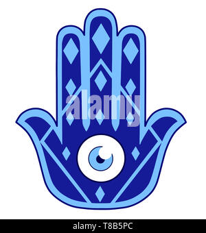 Amulette hamsa yoga protection spirituelle ésotérique lucky eye part illustration Banque D'Images