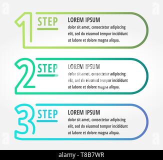 Vector illustration moderne. Infographic template avec trois éléments, cercles et texte. Étape par étape. Conçu pour les entreprises, des présentations Illustration de Vecteur