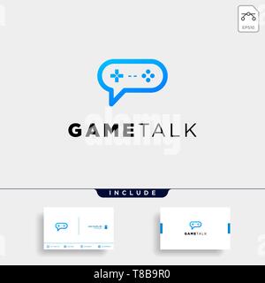 Parler jeu logo design template vector illustration élément icône Illustration de Vecteur