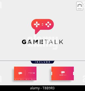 Parler jeu logo design template vector illustration élément icône Illustration de Vecteur