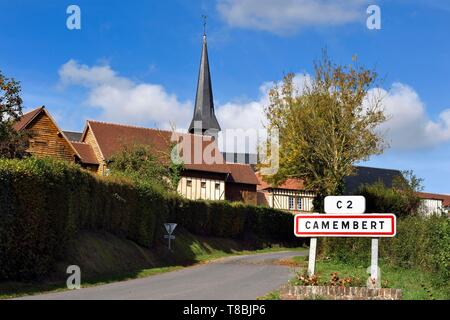 La France, l'Orne, Pays d'Auge, le village de Camembert Banque D'Images