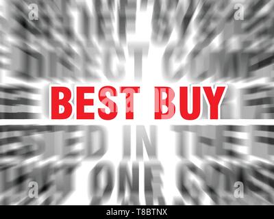 Texte estompé avec l'accent sur best buy Illustration de Vecteur