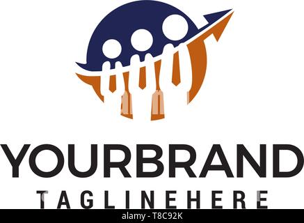 Trois personnes d'équipe du groupe commun concept design template vector Illustration de Vecteur