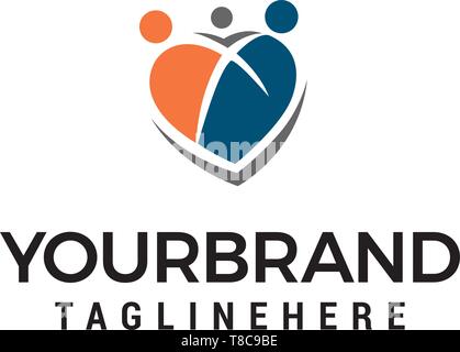 Family Care concept design de logo template vector Illustration de Vecteur