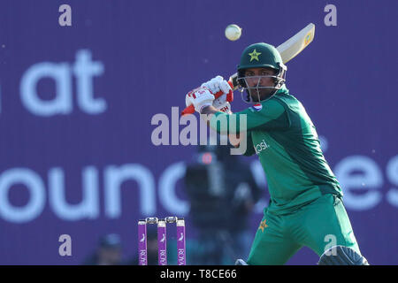 SOUTHAMPTON, Angleterre. 11 MAI 2019 : Sarfraz Ahmed du Pakistan joue un coup au cours de l'Angleterre v Pakistan, 2e Royal London Insurance International un jour match de cricket international. à l'Ageas Bowl Crédit : Mitchell Gunn/ESPA-Images/Alamy Live News Banque D'Images