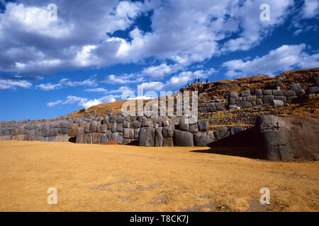 La maçonnerie de pierre inca de Sacsayhuaman, Cusco, Pérou Banque D'Images