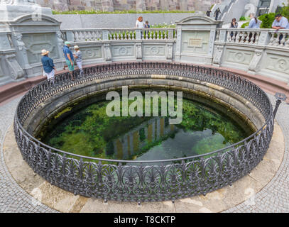 Donaueschingen, Allemagne - situé dans la Forêt-Noire, Donaueschingen est considérée comme la source du Danube, à la fontaine Donauquelle Banque D'Images