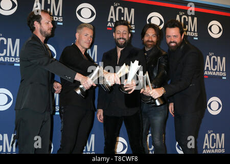 54e Academy of Country Music Awards Press Room au MGM Grand Garden Arena le 7 avril 2019 à Las Vegas, NV Avec : Trevor Rosen, Brad Tursi, Matthew Ramsey, Geoff cintrées, vendeurs de Pentecôte, la Old Dominion Où : Las Vegas, Nevada, United States Quand : 07 Avr 2019 Crédit : Nicky Nelson/WENN.com Banque D'Images