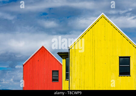 Le Inn at John O' Groats architecture moderne et coloré de hôtel à John O'Groats sur Côte Nord 500 route panoramiques en voiture dans le nord de l'Ecosse, Royaume-Uni Banque D'Images