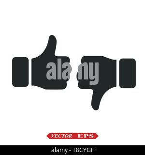 N'aimez pas comme icon à plat. Pictogramme noir sur fond gris. Symbole d'illustration vectorielle Illustration de Vecteur