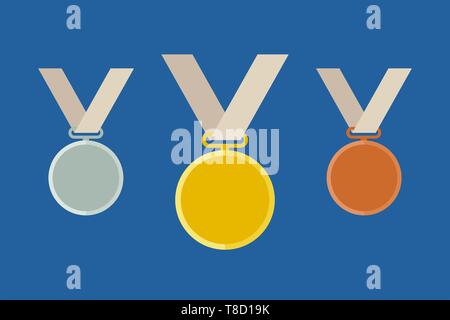Les modèles de médaille olympique Illustration de Vecteur
