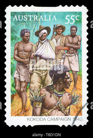 L'AUSTRALIE - circa 2010 : timbre imprimé en Australie montre Campagne Kokoda, vers 2010. Banque D'Images