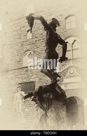 La Loggia dei Lanzi à Florence, Toscane, Italie. Banque D'Images