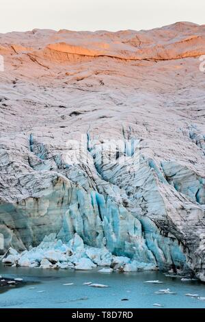 Le Groenland, région de l'ouest central vers Kangerlussuaq baie, Isunngua highland, le glacier du renne (partie de la Russell Glacier) au bord de la calotte glaciaire et situé à l'intérieur du site du patrimoine mondial de l'Unesco de Aasivissuit Nipisat - Banque D'Images