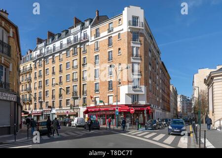 France, Hauts de Seine, Clichy, Rue du Landy, Rue du Guichet Banque D'Images