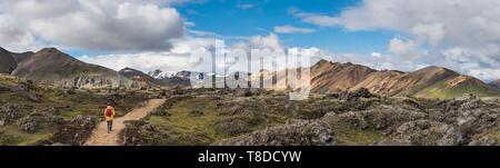 L'Islande, Région du Sud, la Réserve Naturelle de Fjallabak, paysage Landmanalaugar Banque D'Images