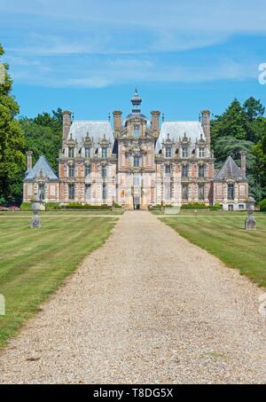 La France, l'Eure, le château de Beaumesnil, château avec Louis XIII typique de l'architecture, géré par Furstenberg Foundation Banque D'Images