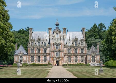 La France, l'Eure, le château de Beaumesnil, château avec Louis XIII typique de l'architecture, géré par Furstenberg Foundation Banque D'Images