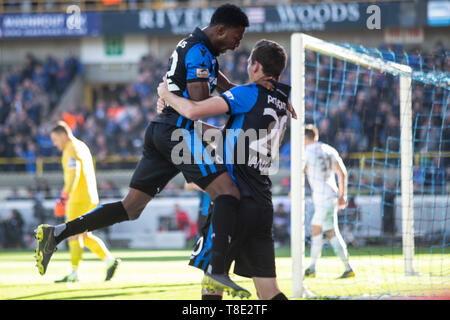 BRUGGE, BELGIQUE - 12 mai : le Club de Bruges Hans Vanaken de scores et célèbre au cours de la Jupiler Pro League play-off 1 match (jour 8) entre le Club de Bruges et KRC Genk le 12 mai 2019 à Bruges, Belgique. (Photo de Frank Abbeloos/Isosport) Banque D'Images