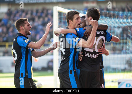 BRUGGE, BELGIQUE - 12 mai : le Club de Bruges Hans Vanaken de scores et célèbre au cours de la Jupiler Pro League play-off 1 match (jour 8) entre le Club de Bruges et KRC Genk le 12 mai 2019 à Bruges, Belgique. (Photo de Frank Abbeloos/Isosport) Banque D'Images