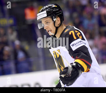 Kosice, Slovaquie. 12 mai, 2019. Hockey sur glace : Championnat du monde, le Danemark, l'Allemagne, premier tour, Groupe A, 2e journée dans l'arène de l'acier. L'Allemagne Dominik Kahoun traverse la glace. Credit : Monika Skolimowska/dpa-Zentralbild/dpa/Alamy Live News Banque D'Images