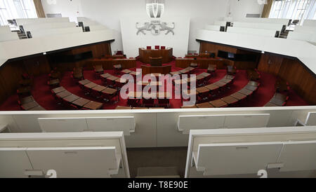 Brême, Allemagne. 10 mai, 2019. Les chaises dans la salle plénière de l'ensemble des citoyens sont vides. Le 26 mai, des élections auront lieu en Allemagne est plus petit état fédéral parallèlement à l'élection européenne. (Dpa Pack thème pour 13.05.2019) Crédit : Carmen Jaspersen/dpa/Alamy Live News Banque D'Images