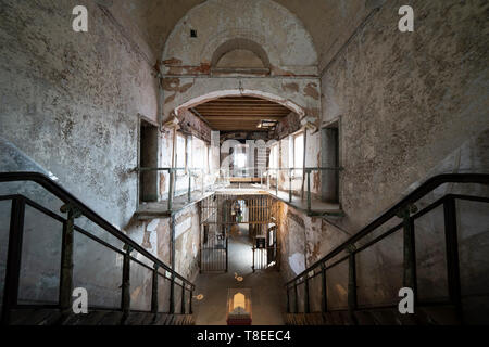 Vue de l'intérieur du pénitencier de Philadelphie abandonné Banque D'Images