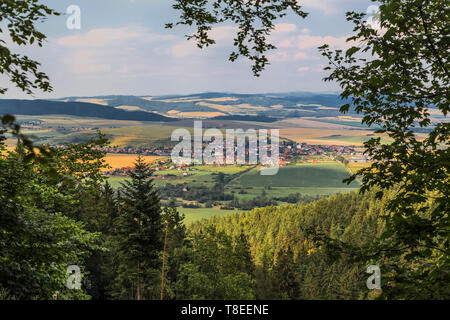 Vue de la ville Hrabushitse dans le parc national du Paradis slovaque Banque D'Images