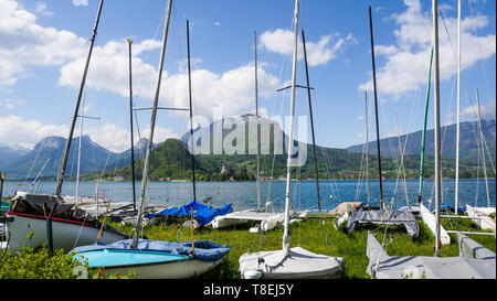 Port de Plaisance, Talloire, lac d'Annecy, Haute-Savoie, France Banque D'Images
