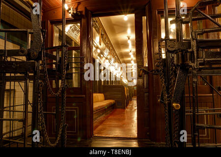 Intérieur d'une voiture BU (BRT), New York Transit Museum Banque D'Images