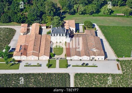 France, Gironde, Pauillac, Château Grand Puy Lacoste, Pauillac croissance 5ème (vue aérienne) Banque D'Images