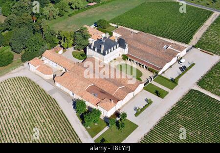 France, Gironde, Pauillac, Château Grand Puy Lacoste, Pauillac croissance 5ème (vue aérienne) Banque D'Images