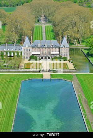 La France, l'Essonne, le parc régional du Gatinais, Courances Château et jardin (vue) eyriel Banque D'Images