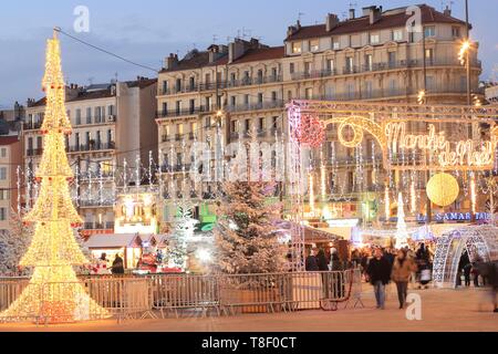 France, Bouches du Rhône, Marseille, Vieux Port, marché de Noël Banque D'Images