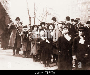 Les enfants de Lawrence, Massachusetts strikers envoyé vivre avec des sympathisants dans la ville de New York pendant l'arrêt de travail, 1912 Banque D'Images