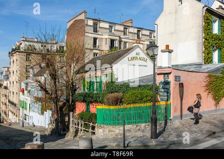 France, Paris, 18ème arrondissement, rue des Saules, cabaret Au Lapin Agile Banque D'Images