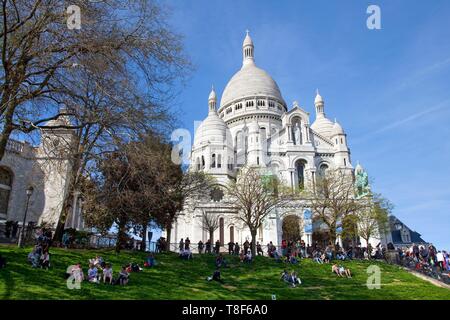 France, Paris, 18ème arrondissement, Butte Montmartre, Basilique du SacrÚ-Cœur Banque D'Images